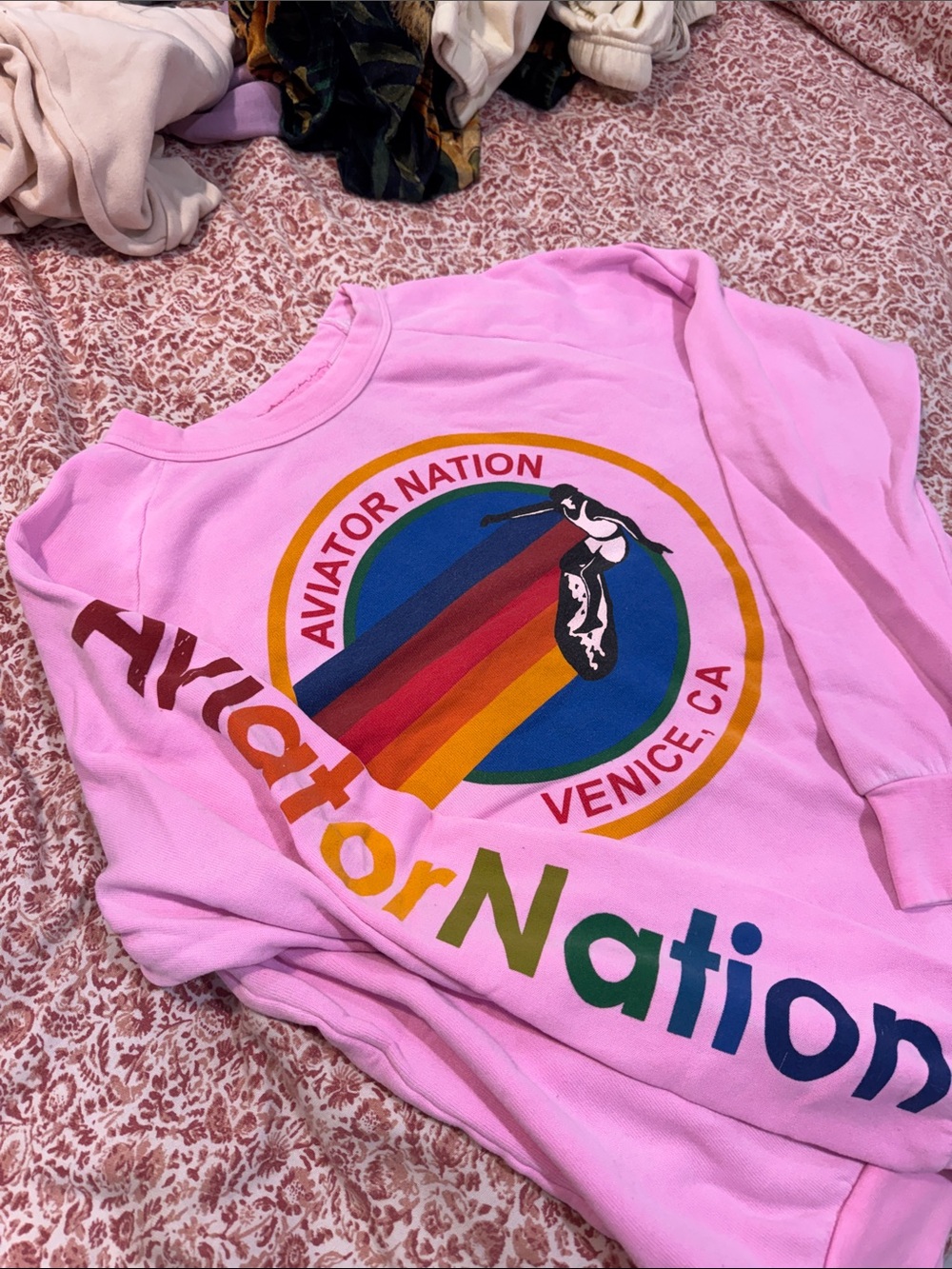 Aviator nation logo crewneck: pink / Venice beach - Picture 2 of 3